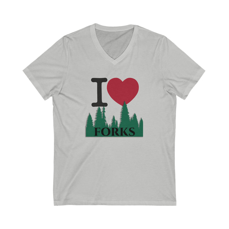 I Love Forks V-Neck Tee - Fandom-Made