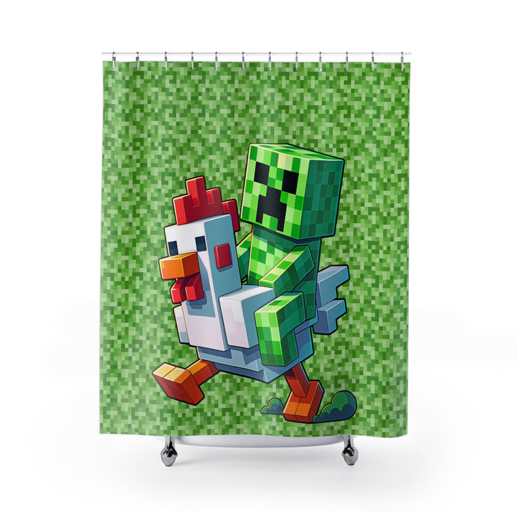Chicken Jockey Shower Curtain - Fandom-Made
