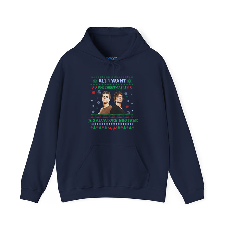 All I Want For Christmas Is a Salvatore Brother Hoodie - Fandom-Made