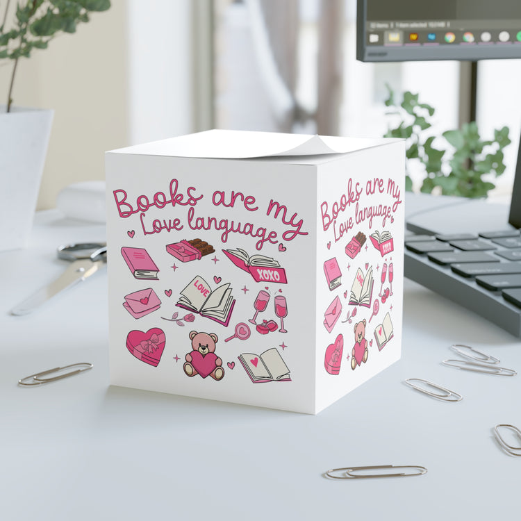 Books Are My Love Language Note Cube