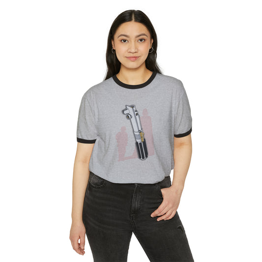 Anakin Lightsaber Unisex Cotton Ringer T-Shirt - Fandom-Made