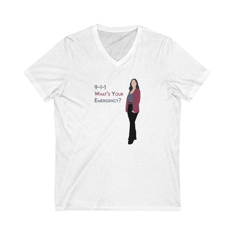 What's Your Emergency V-Neck Tee - Fandom-Made