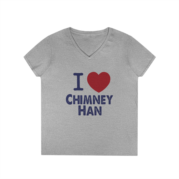 I Love Chimney Han Ladies' V-Neck Tee