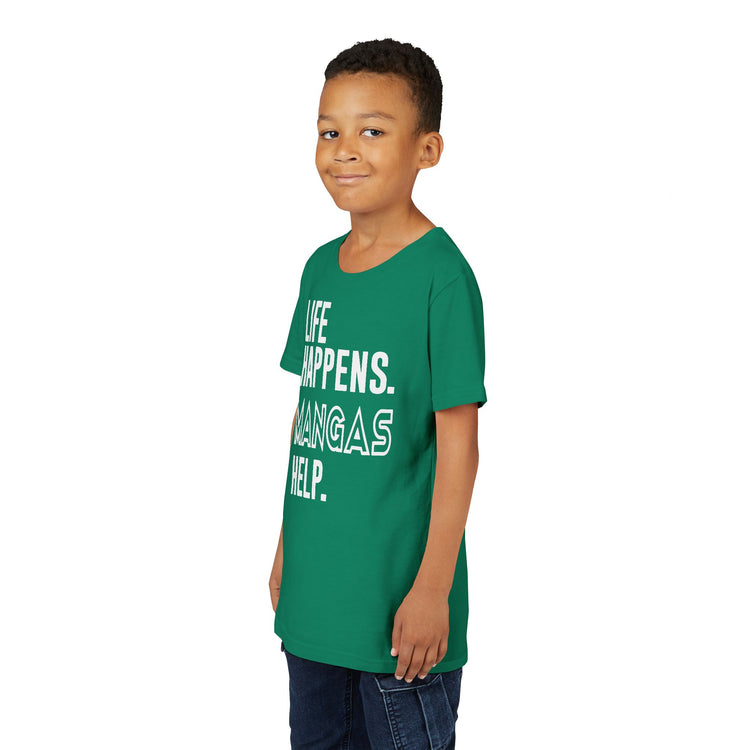 Life Happens Mangas Help Youth Tee - Fandom-Made