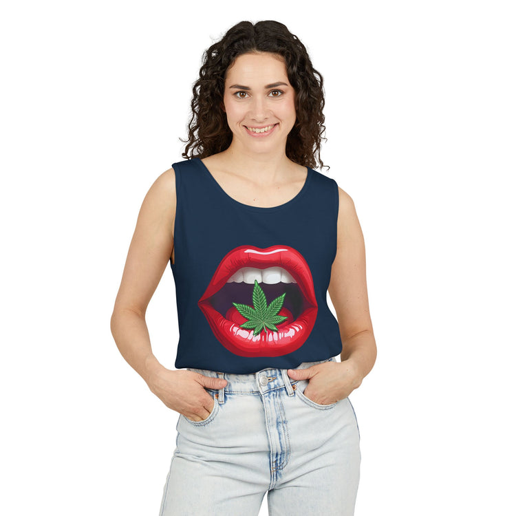 Weed My Lips Tank Top - Fandom-Made