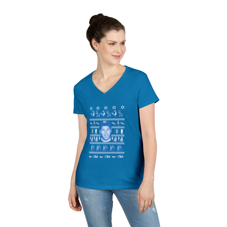 Adam Sandler Ugly Hanukkah V-Neck T-Shirt - Fandom-Made