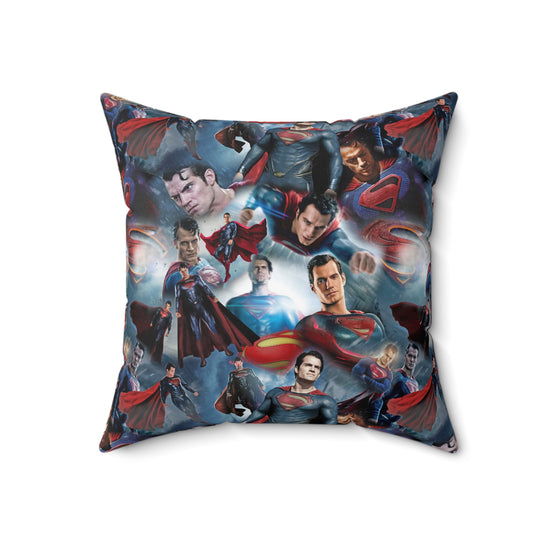 Superman Collage Square Pillow - Fandom-Made