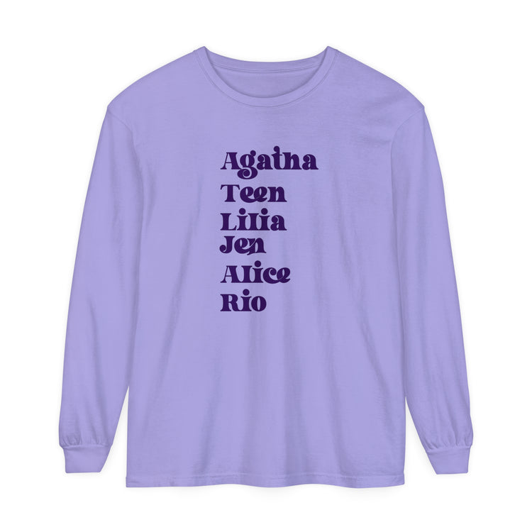 Agatha Names Long Sleeve T-Shirt - Fandom-Made
