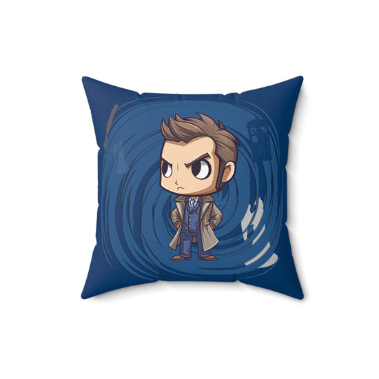 Timey Wimey Tenth Doctor Square Pillow - Fandom-Made