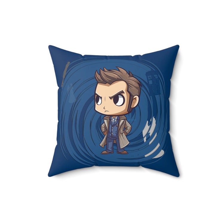 Timey Wimey Tenth Doctor Square Pillow - Fandom-Made