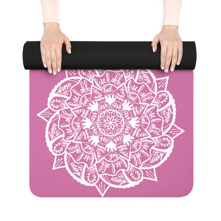 Profanities Mandala Rubber Yoga Mat - Fandom-Made