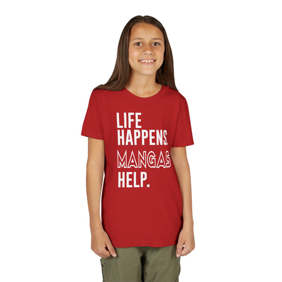 Life Happens Mangas Help Youth Tee - Fandom-Made