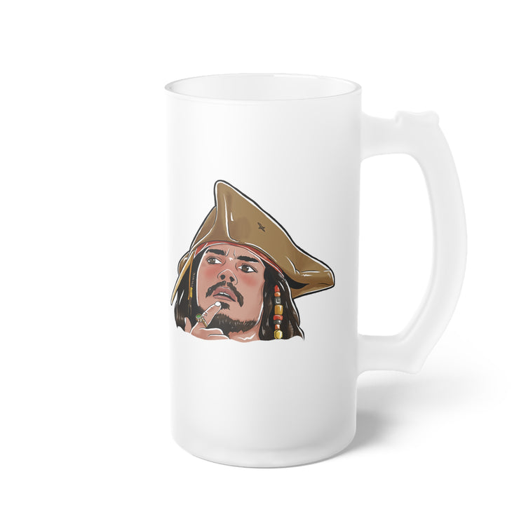 Jack Sparrow Frosted Glass Beer Mug - Fandom-Made
