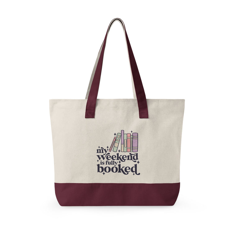Fully Booked Zippered Canvas Tote - Fandom-Made