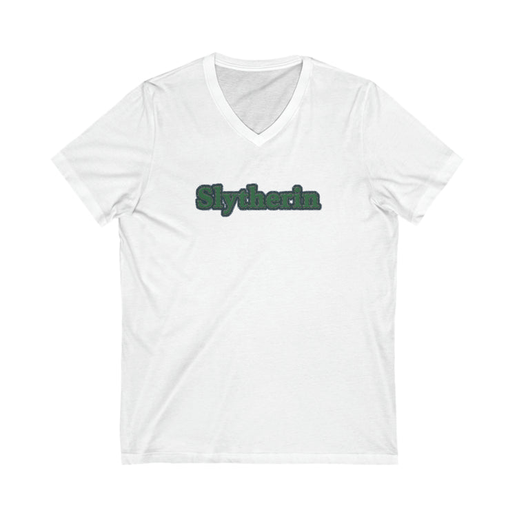 Slytherin Embroidery Design V-Neck Tee - Fandom-Made