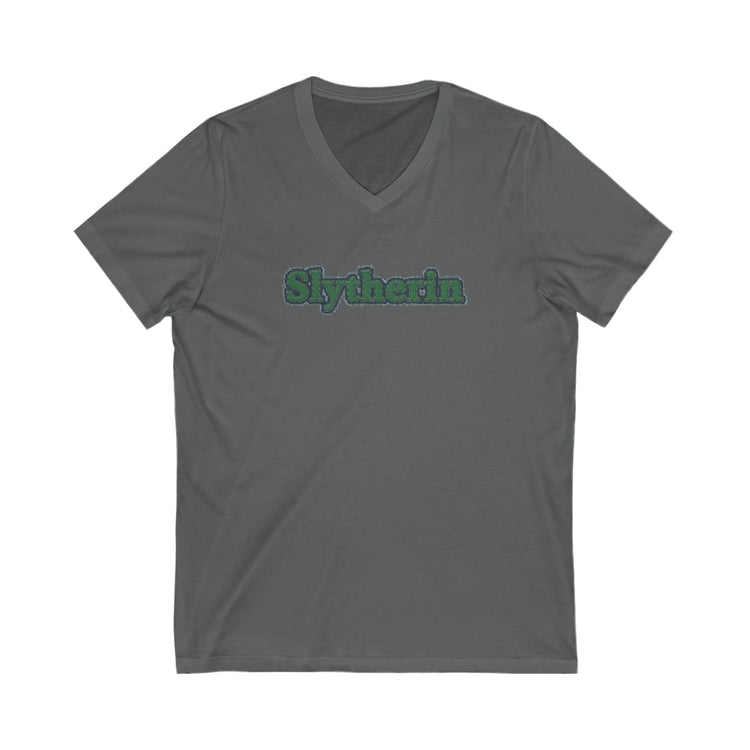 Slytherin Embroidery Design V-Neck Tee - Fandom-Made