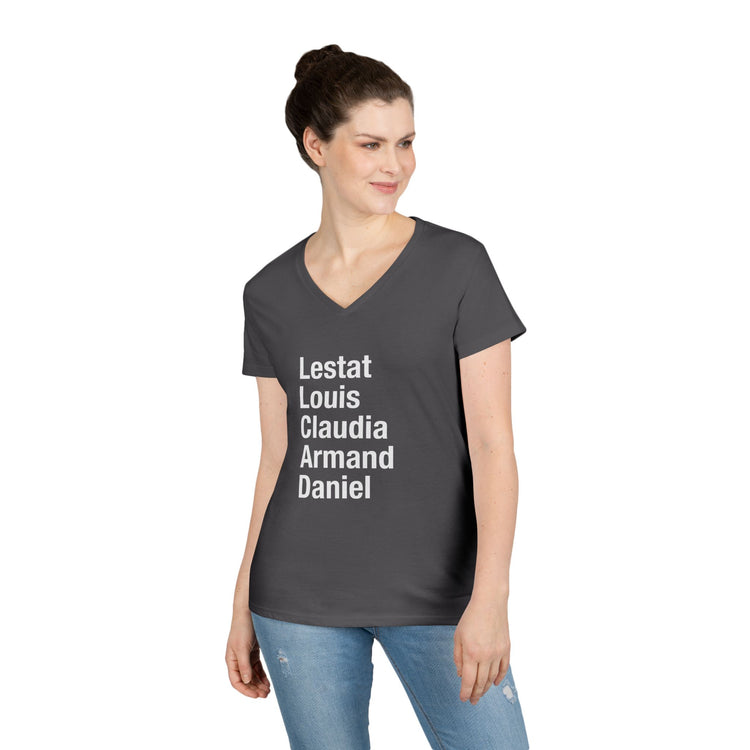 Interview with a Vampire Names V-Neck T-Shirt - Fandom-Made