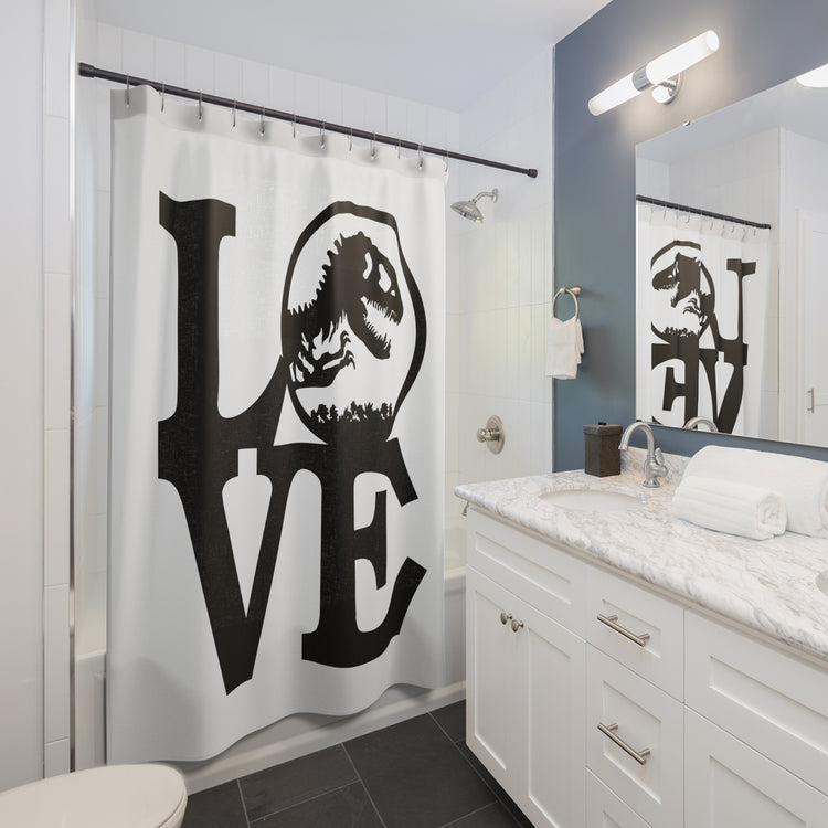 Dino Love Shower Curtain - Fandom-Made