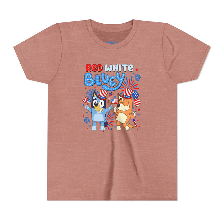 Red White Bluey Youth Tee - Fandom-Made