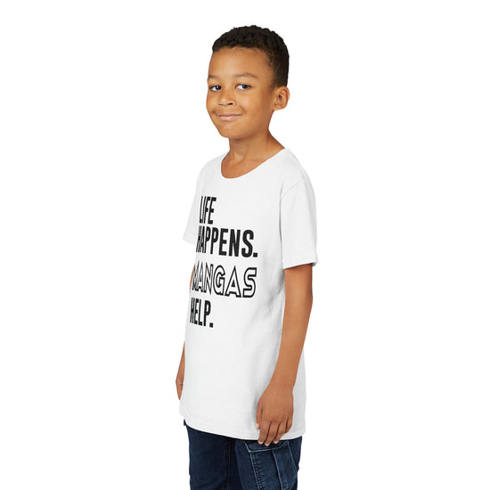 Life Happens Mangas Help Youth Tee - Fandom-Made