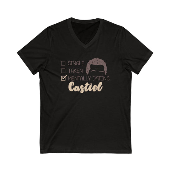 Mentally Dating Castiel V-Neck Tee - Fandom-Made