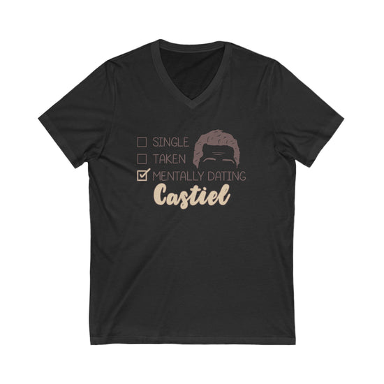Mentally Dating Castiel V-Neck Tee - Fandom-Made