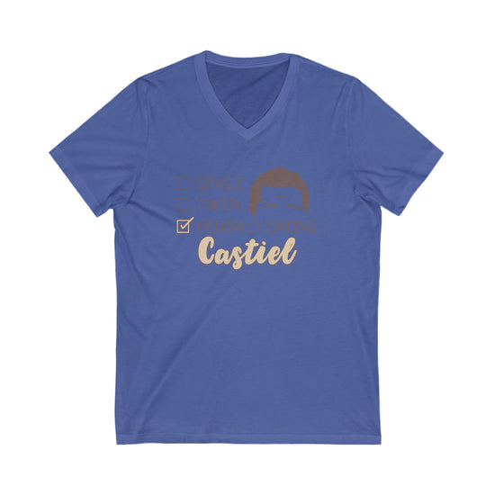 Mentally Dating Castiel V-Neck Tee - Fandom-Made
