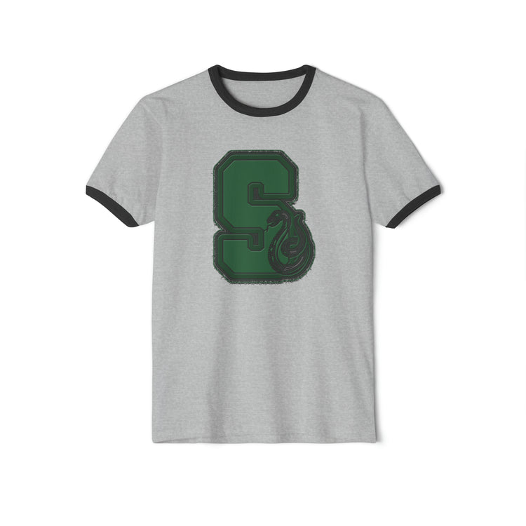 Slytherin S Embroidery Design Unisex Cotton Ringer T-Shirt - Fandom-Made