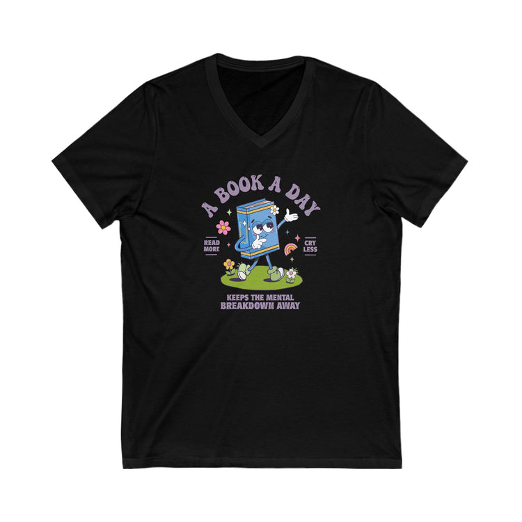 A Book A Day V-Neck Tee - Fandom-Made