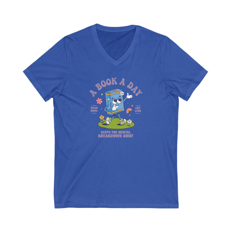 A Book A Day V-Neck Tee - Fandom-Made