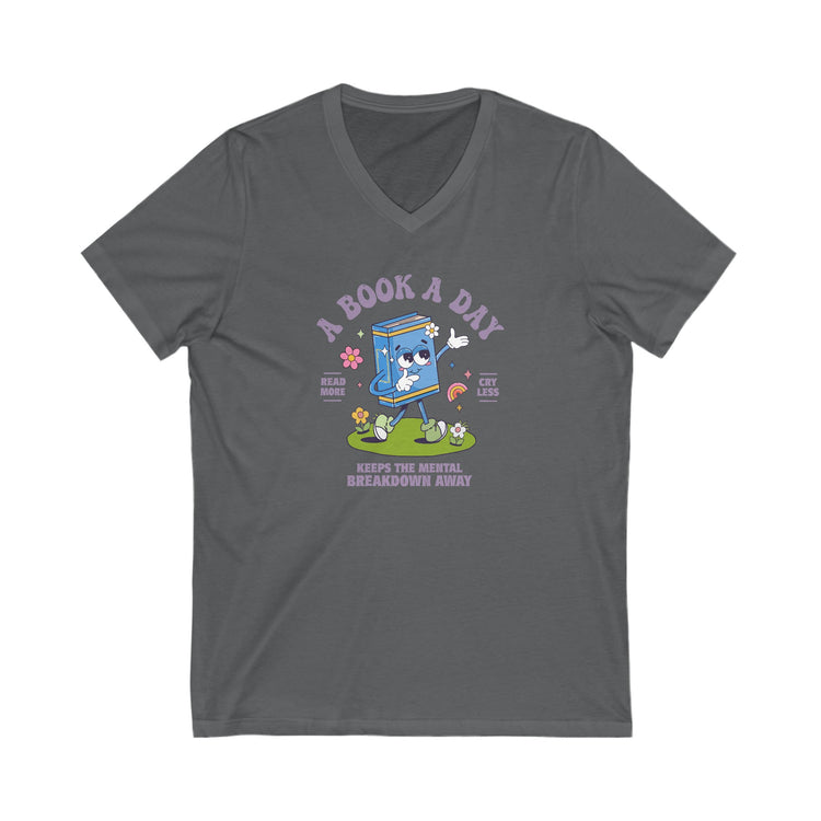 A Book A Day V-Neck Tee - Fandom-Made