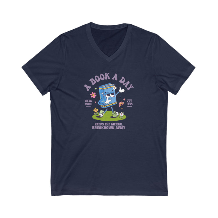 A Book A Day V-Neck Tee - Fandom-Made