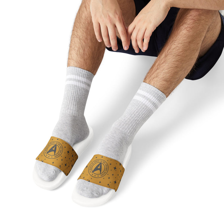 To Boldly Go Men's Slides - Fandom-Made