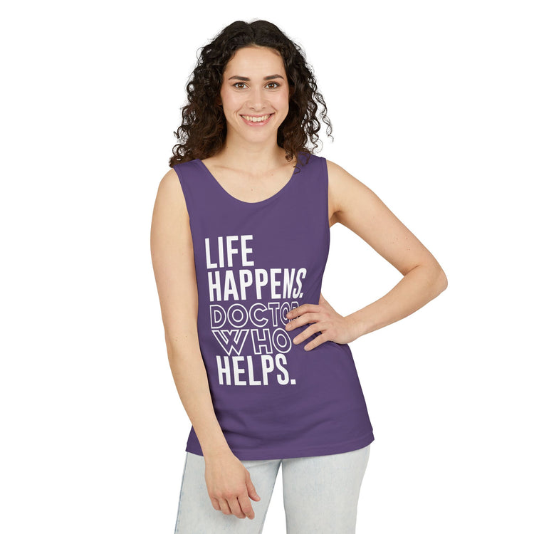 Life Happens Doctor Who Helps Tank Top - Fandom-Made