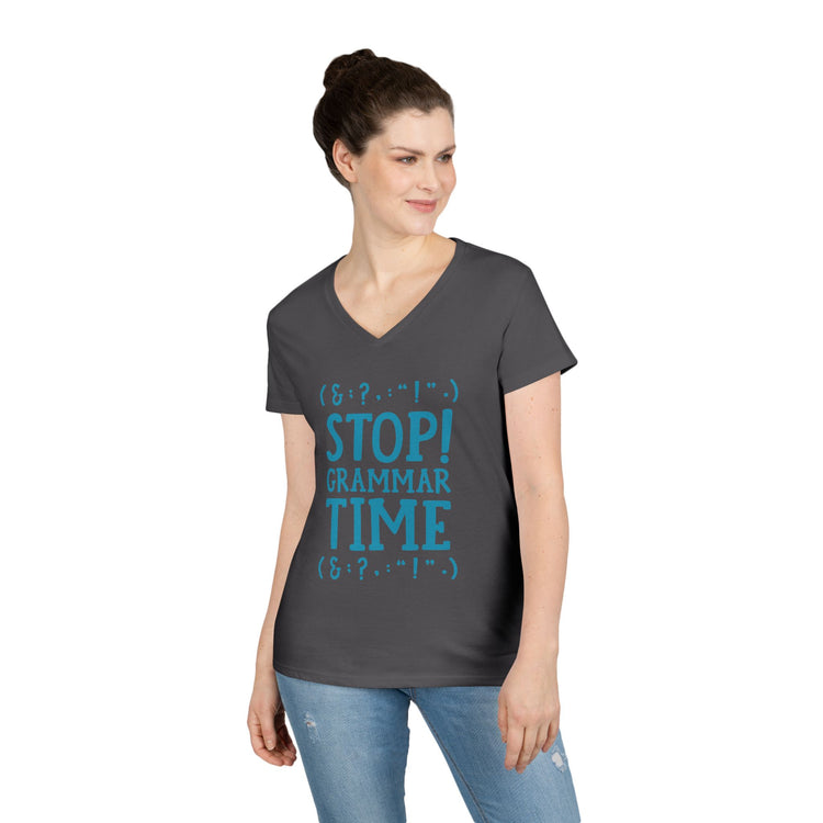 Grammar Time V-Neck Tee - Fandom-Made