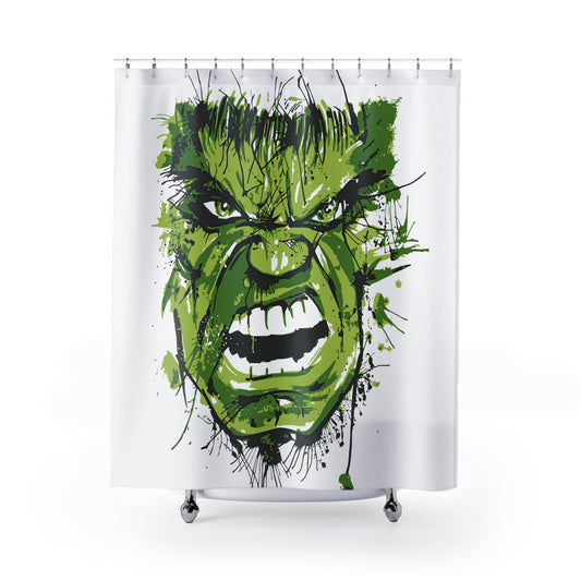 Hulk Face Shower Curtain - Fandom-Made