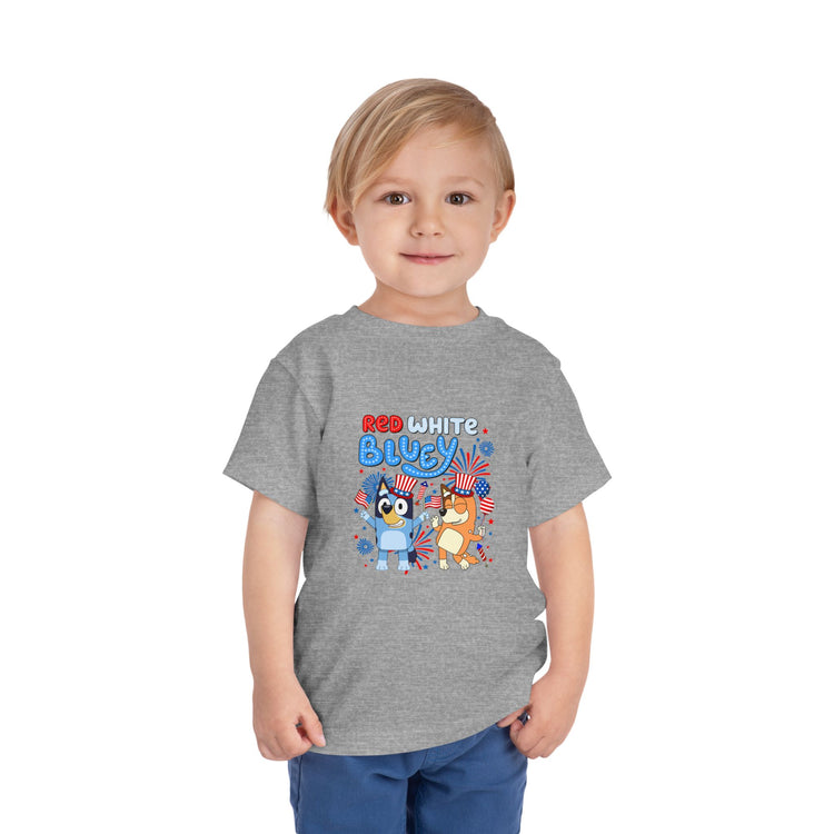 Red White Bluey Toddler Tee - Fandom-Made