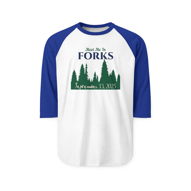 Meet Me In Forks 3/4 Raglan Shirt - Fandom-Made