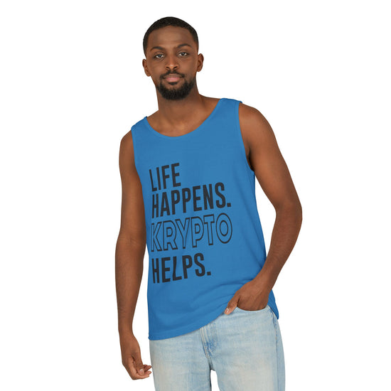 Life Happens Krypto Helps Tank Top - Fandom-Made