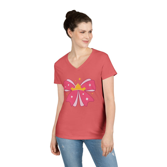 Aurora Bow Ladies' V-Neck Tee - Fandom-Made