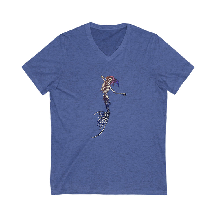 Mermaid Skeleton V-Neck Tee - Fandom-Made