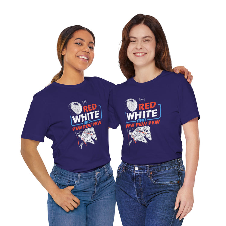 Red White Pew Pew Pew T-Shirt - Fandom-Made