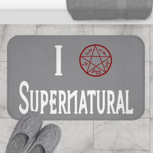 I Love Supernatural Devil's Trap Edition Bath Mat - Fandom-Made