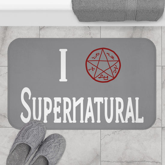 I Love Supernatural Devil's Trap Edition Bath Mat - Fandom-Made