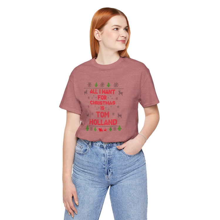 All I Want For Christmas Tom Holland Unisex T-Shirt - Fandom-Made
