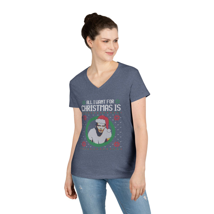 All I Want For Christmas Is JoMo Ladies' V-Neck Tee