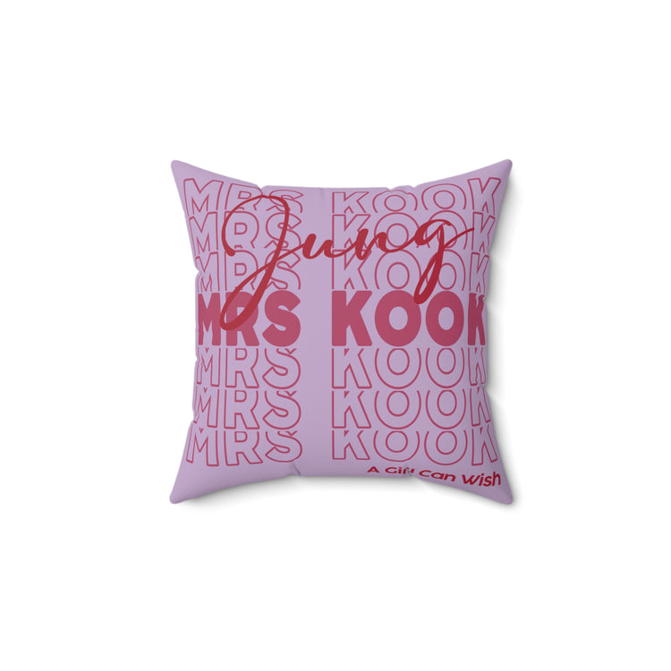 Mrs. Jung Kook Faux Suede Square Pillow