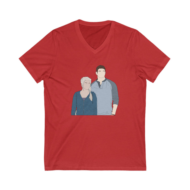 Rosalie And Emmett Cullen V-Neck Tee - Fandom-Made