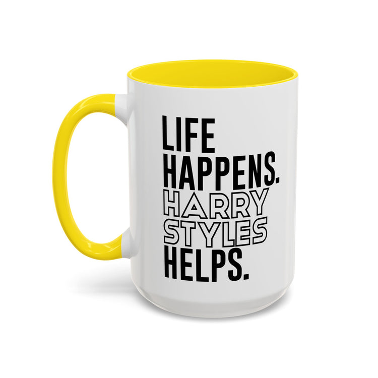 Life Happens Harry Styles Helps Mug - Fandom-Made