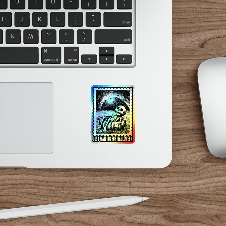 Waiting For Halloween Holographic Sticker